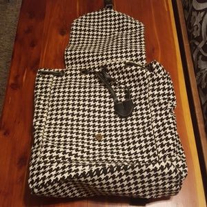 Houndstooth canvas backpack